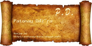 Patonay Dóra névjegykártya