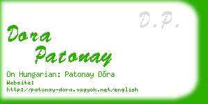 dora patonay business card