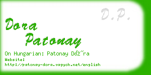 dora patonay business card